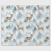 Winter Watercolor Bos Herten (5) Cadeaupapier (Vlak)