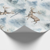Winter Watercolor Bos Herten (5) Cadeaupapier (Hoek)