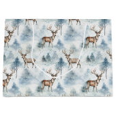 Winter Watercolor Bos Herten (5) Groot Cadeauzakje (Voorkant)