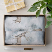 Winter Watercolor Bos Herten (5) Tissuepapier (Geschenk)