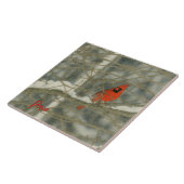 Winter Watercolor Cardinal Tegeltje (Zijkant)