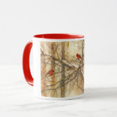 Winter Watercolor Cardinals Mok (Voorkant links)