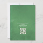 Winter Watercolor Pines QR Code RSVP Huwelijk Kaart (Achterkant)