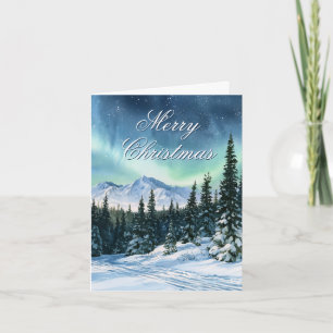 Winter Watercolor Prettig Kerstfeest Feestdagen Kaart