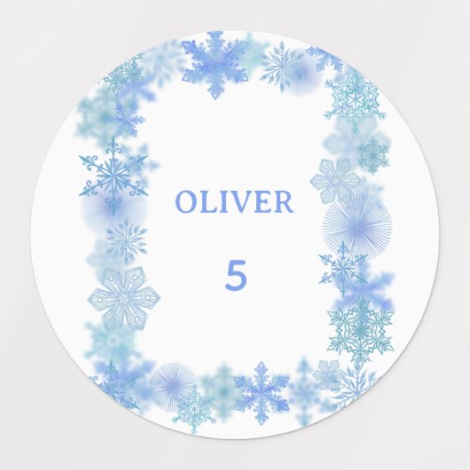Winter Waterproof Labels Minimalist Snowflake Name (Design 2)