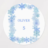 Winter Waterproof Labels Minimalist Snowflake Name (Design 1)