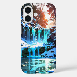 Winter Waterval Magie iPhone 16 Hoesje