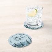 Winter Waterverf 50ste verjaardag Dank u wel Ronde Kartonnen Onderzetter (Insitu)