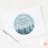 Winter Waterverf 50ste verjaardag Dank u wel Ronde Sticker (Envelop)