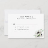 Winter Waterverf Anemonen Bruiloft RSVP Kaartje (Voorkant)