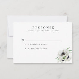 Winter Waterverf Anemonen Bruiloft RSVP Kaartje