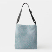 Winter Waterverf Aqua & Silver Glitter Polka Dots Crossbody Tas (Achterkant)