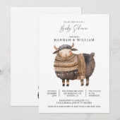 Winter Waterverf Baby shower Kaart (Voorkant / Achterkant)