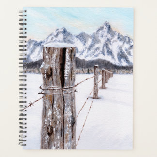 Winter waterverf berg kunst planner