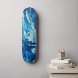 Winter Waterverf Bergen Landschap Monogram Persoonlijk Skateboard