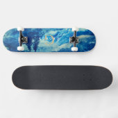 Winter Waterverf Bergen Landschap Monogram Persoonlijk Skateboard (Horizontaal)