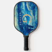 Winter Waterverf Bergen Landschap Monogram Pickleball Paddle (Voorkant)