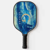 Winter Waterverf Bergen Landschap Monogram Pickleball Paddle (Achterkant)
