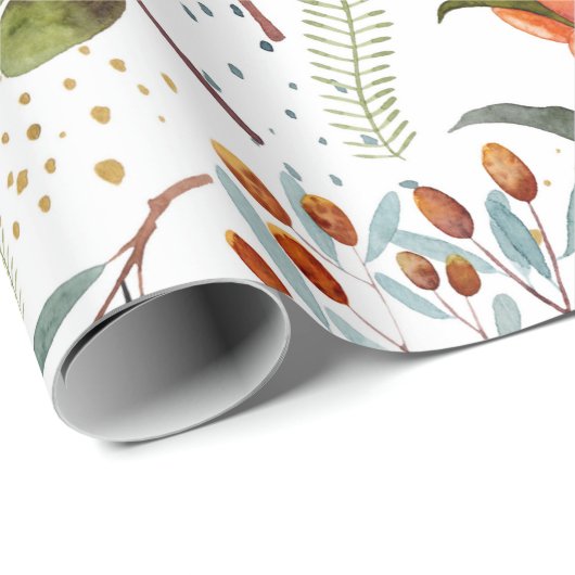 Winter Waterverf Berries Patroon Cadeaupapier (Rol Hoek)