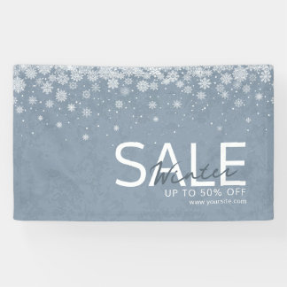 Winter Waterverf Blauw Nieuwe Wintercollectie Spandoek