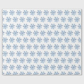 Winter Waterverf Blauwgroen Blue Snowflakes Kerst Cadeaupapier (Vlak)