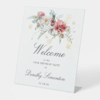 Winter Waterverf Bloemen 100ste Verjaardag Welkom