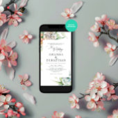 Winter Waterverf Bloemen Trouwfeest Kaart