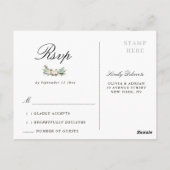 Winter waterverf bloemenhuwelijk RSVP Briefkaart (Achterkant)