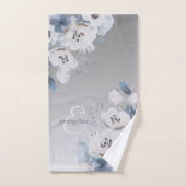 Winter Waterverf Bloemmonogram gepersonaliseerd Bad Handdoek (Handdoek)