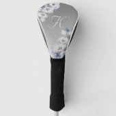 Winter Waterverf Bloemmonogram gepersonaliseerd Golfheadcover (Voorkant)