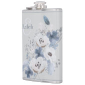 Winter Waterverf Bloemmonogram gepersonaliseerd Heupfles (Links)