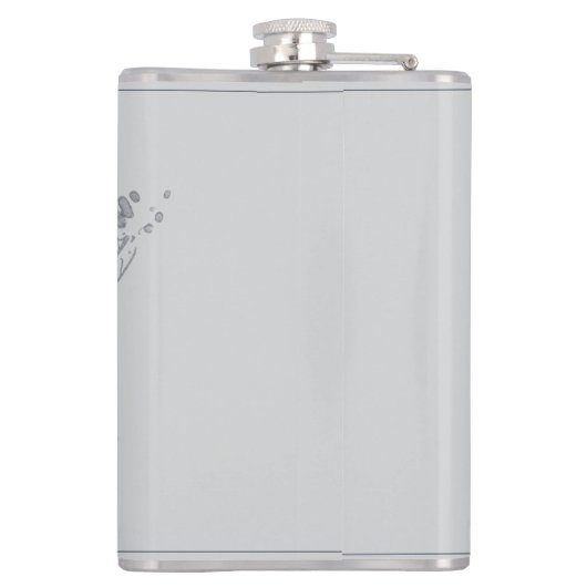 Winter Waterverf Bloemmonogram gepersonaliseerd Heupfles (Achterkant)