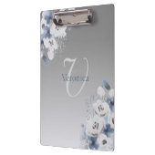 Winter Waterverf Bloemmonogram gepersonaliseerd Klembord (Links)