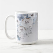 Winter Waterverf Bloemmonogram gepersonaliseerd Koffiemok (Links)