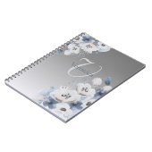 Winter Waterverf Bloemmonogram gepersonaliseerd Notitieboek (Linkerzijde)