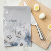 Winter Waterverf Bloemmonogram gepersonaliseerd Theedoek (Quarter Fold)