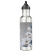 Winter Waterverf Bloemmonogram gepersonaliseerd Waterfles (Rechts)