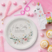 Winter Waterverf Bloemsneeuwvlok 100e Verjaardag Papieren Bordje (Feest)