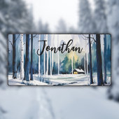 Winter Waterverf boslandschap Bureaumat