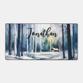 Winter Waterverf boslandschap Bureaumat (Voorkant)