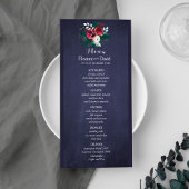 Winter waterverf botanische marine bruiloft menu