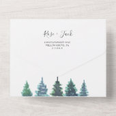 Winter Waterverf bruiloft All In One Uitnodiging (Achterkant)