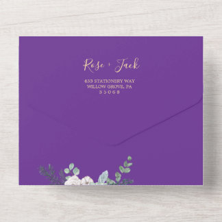 Winter Waterverf bruiloft All In One Uitnodiging