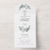 Winter Waterverf bruiloft All In One Uitnodiging (Binnen)