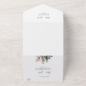 Winter Waterverf bruiloft All In One Uitnodiging (Buitenkant)