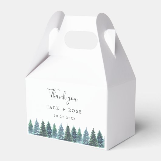 Winter Waterverf bruiloft Bedankdoosjes (Voorkant Zijde)