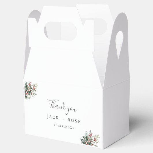 Winter Waterverf bruiloft Bedankdoosjes (Geopend)