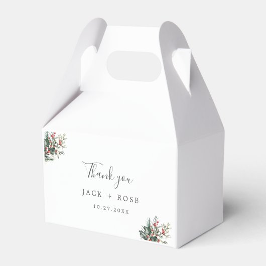 Winter Waterverf bruiloft Bedankdoosjes (Voorkant Zijde)