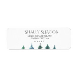 Winter Waterverf bruiloft Etiket