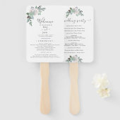 Winter Waterverf bruiloft Handwaaier (Voorkant en achterkant)